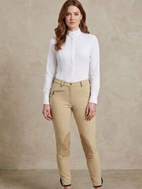 NEW Private Edition Gold Beige Riding Equestrian Breeches Pants Women's Size 26